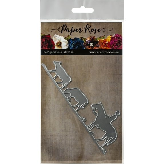 Paper Rose Dies-Stockman W/Cows