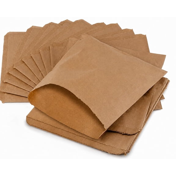 Paper Sandwich Bags for Food | 8 x 8 inch 200PK Strung REALUS | Made in Britain | Strong Greaseproof Small Brown Bag, Great for Sweets, Lunch, Burger Wrap | Eco Friendly, Biodegradable Alternative