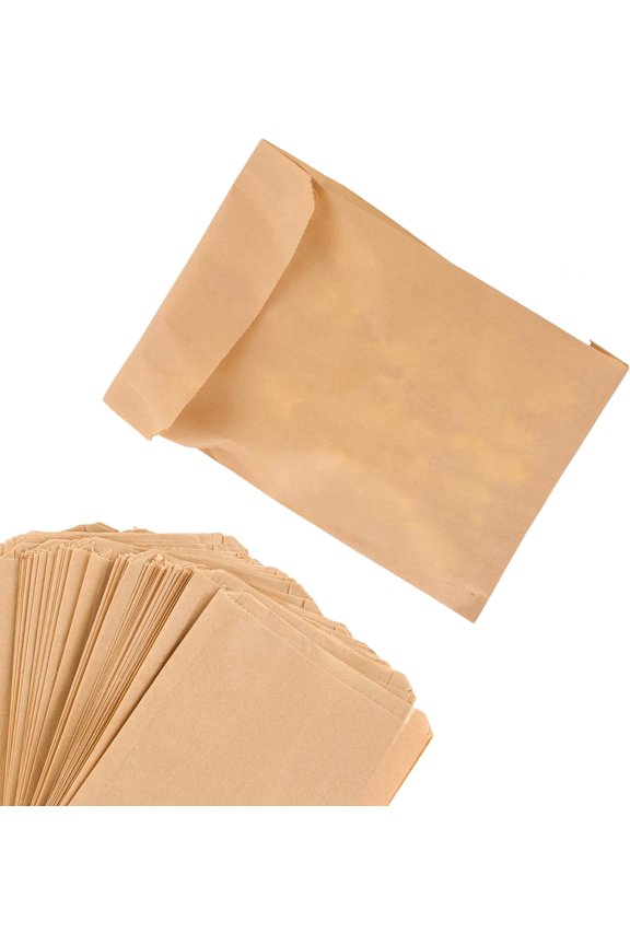 Paper Sandwich Bags Kraft Brown (125 Pack) Food Grade Unbleached Kraft Paper Bags for Bakery, Cookies, Treats, Snacks & Sandwiches