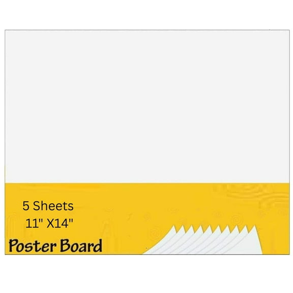 Paper Sheets White Poster Board | 11 x 14 Inches for Display, Art  School Projects: 5CT