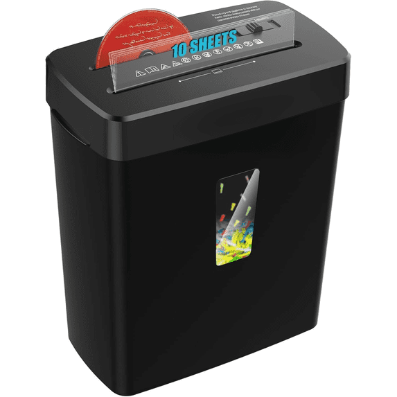 Paper Shredder, 10-Sheet Cross Cut - P-4 Security - Home Office Use
