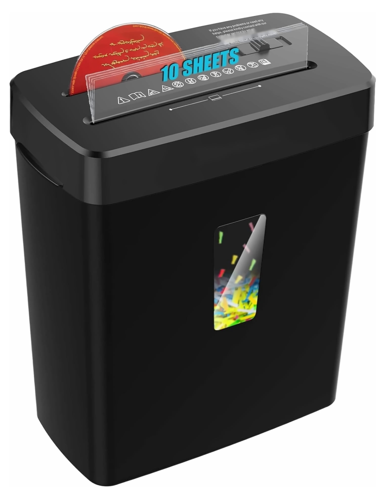 Paper Shredder, 10-Sheet Cross Cut - P4 Security - Home Office Shredder for Paper, CD, Credit Card - Auto/Reverse/Off - 3.43 Gallon Basket - Jam Proof
