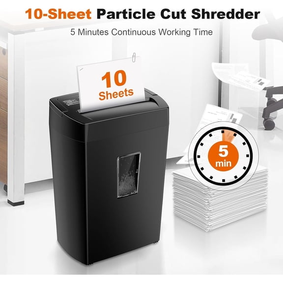 Paper Shredder, 10-Sheet Home Office Shredders, Micro Cut Home Use Paper Shredder with 5.5 Gallons/P-4 High Security/5 Minutes/Shred Card,Staple,Clips