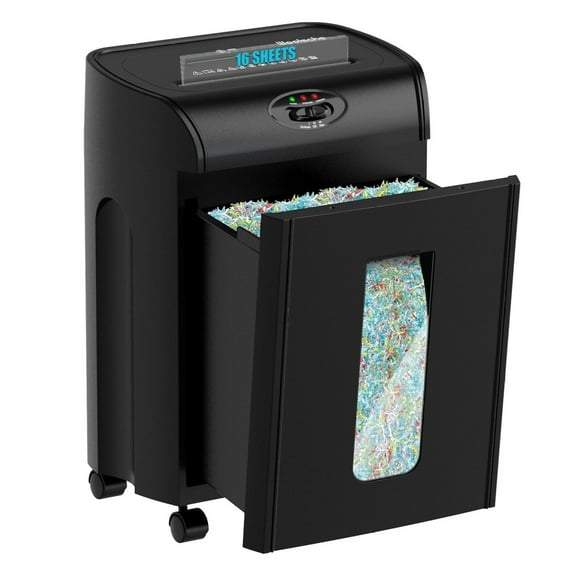 Paper Shredder, 16-Sheet Cross Cut, P-4 Security, Auto Reverse, 4.76 Gallon, for Office & Home