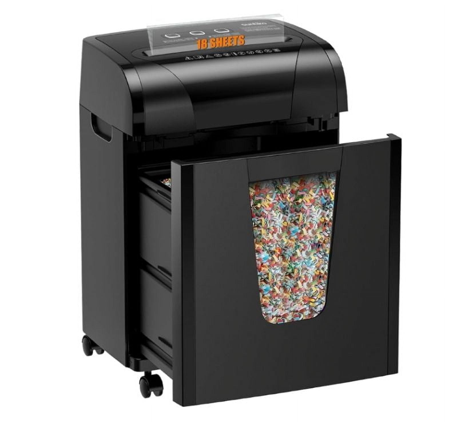 Paper Shredder, 18-Sheet Cross Cut with 18 Liters Pull Out Bin, P-4 Security Level, Shred Paper and Credit Card, Durable&Fast with Auto Jam Proof System Shredder for Office