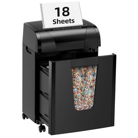 Acpouw 250-Sheet Auto Feed Micro-Cut Paper Shredder, P-5 Security, 8-Sheet Manual, 60-Min Run Time, 8.72 Gallon Bin, <60dB Quiet Heavy-Duty Office Shredder