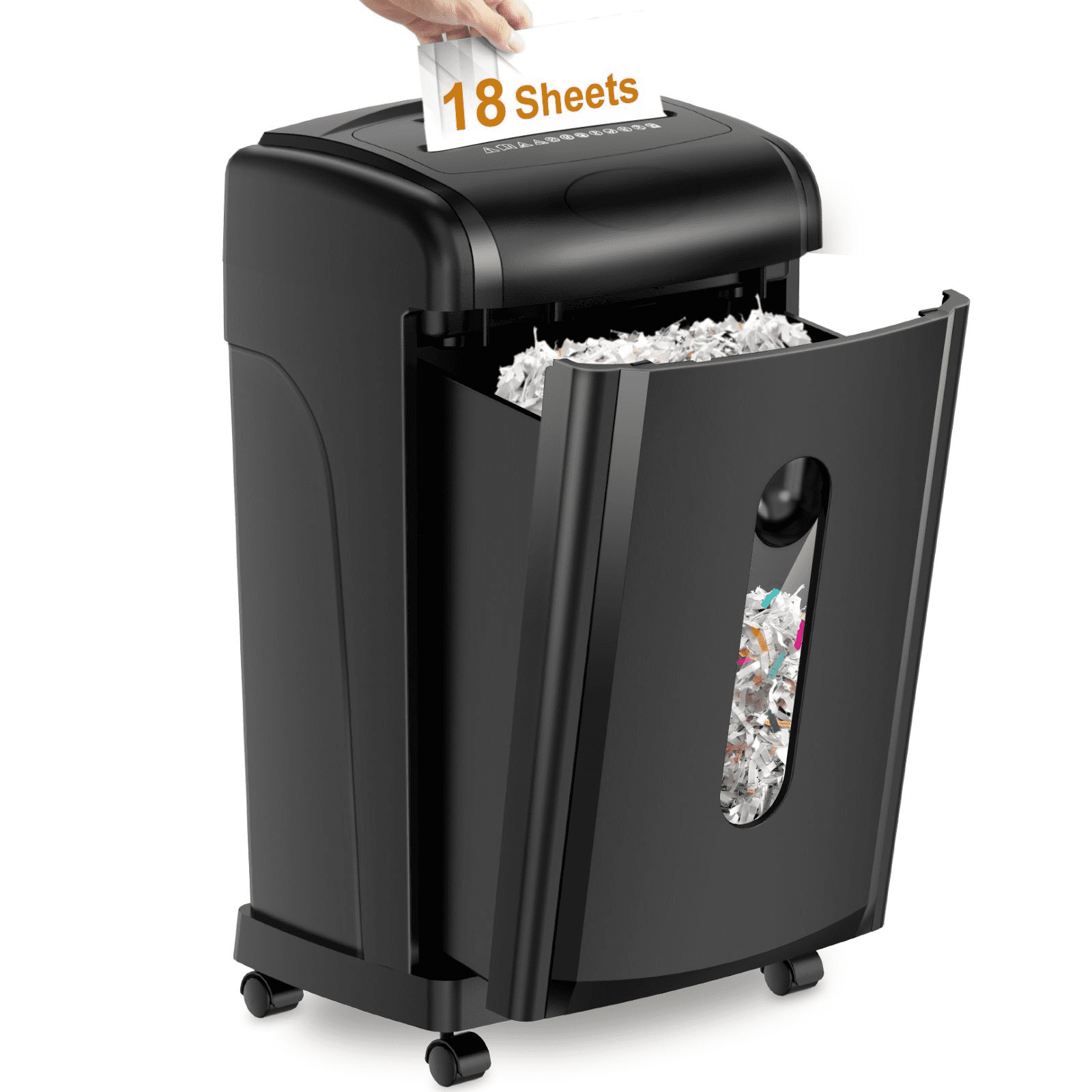 Paper Shredder, 18-Sheet Cross Cut, P-4 Security, 7.93 Gallon Bin - Home & Office