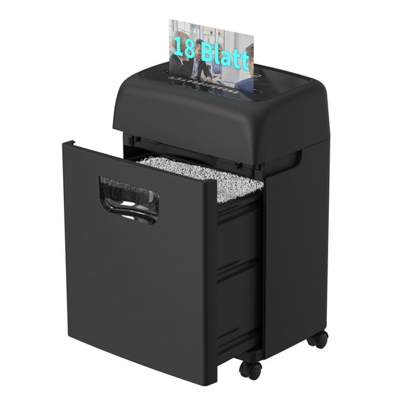 Paper Shredder, 18-Sheet Cross Cut, P-4 Security, Home Office Use, Shreds Paper, Credit Cards, CDs, 5.28 Gallon Bin, Ultra-Quiet