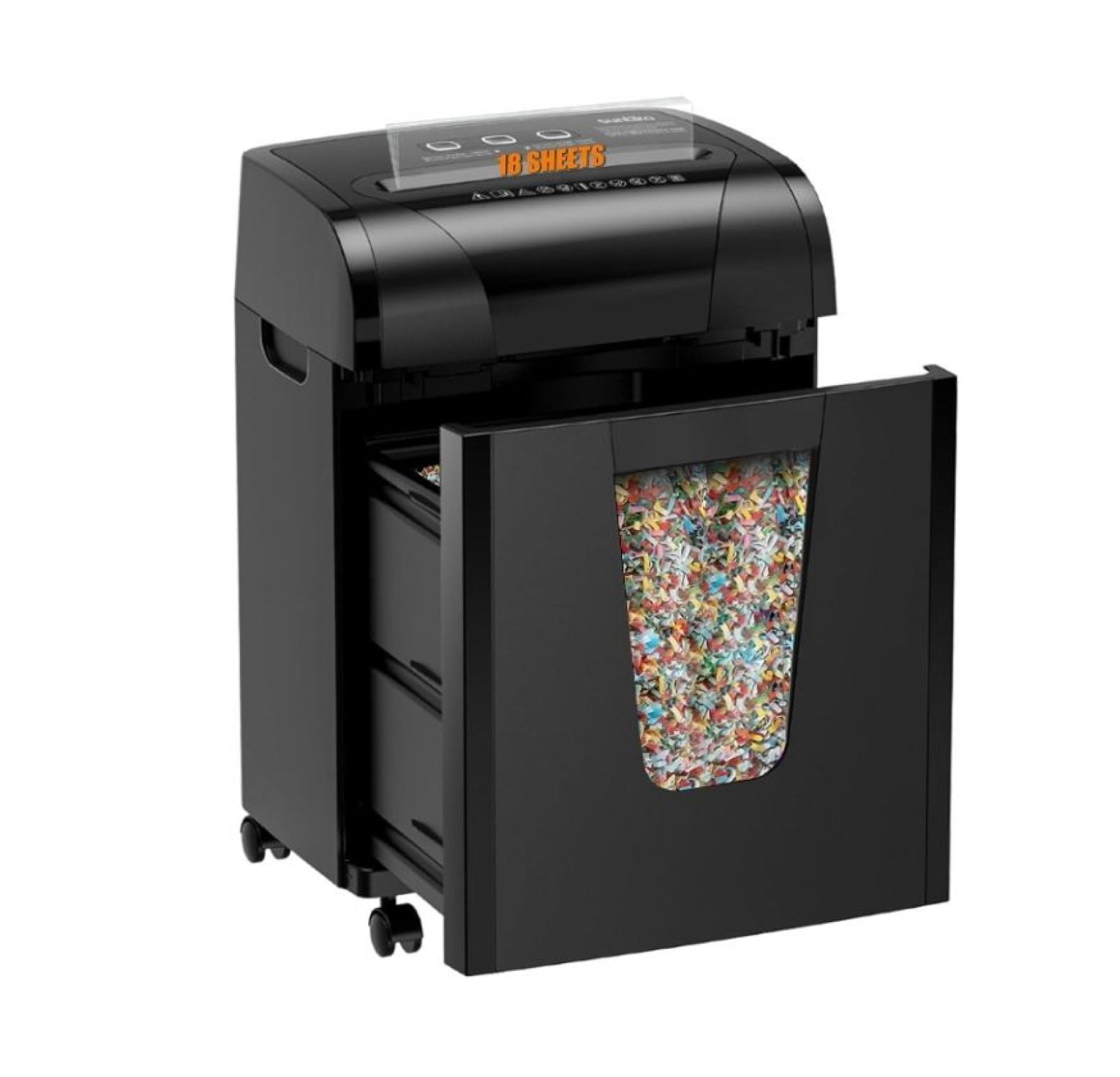 Paper Shredder, 18-Sheet Cross Cut, P-4 Security, Auto Jam Proof, Home & Office - Shred Paper, Credit Cards, CDs with 5.28 Gallon Bin