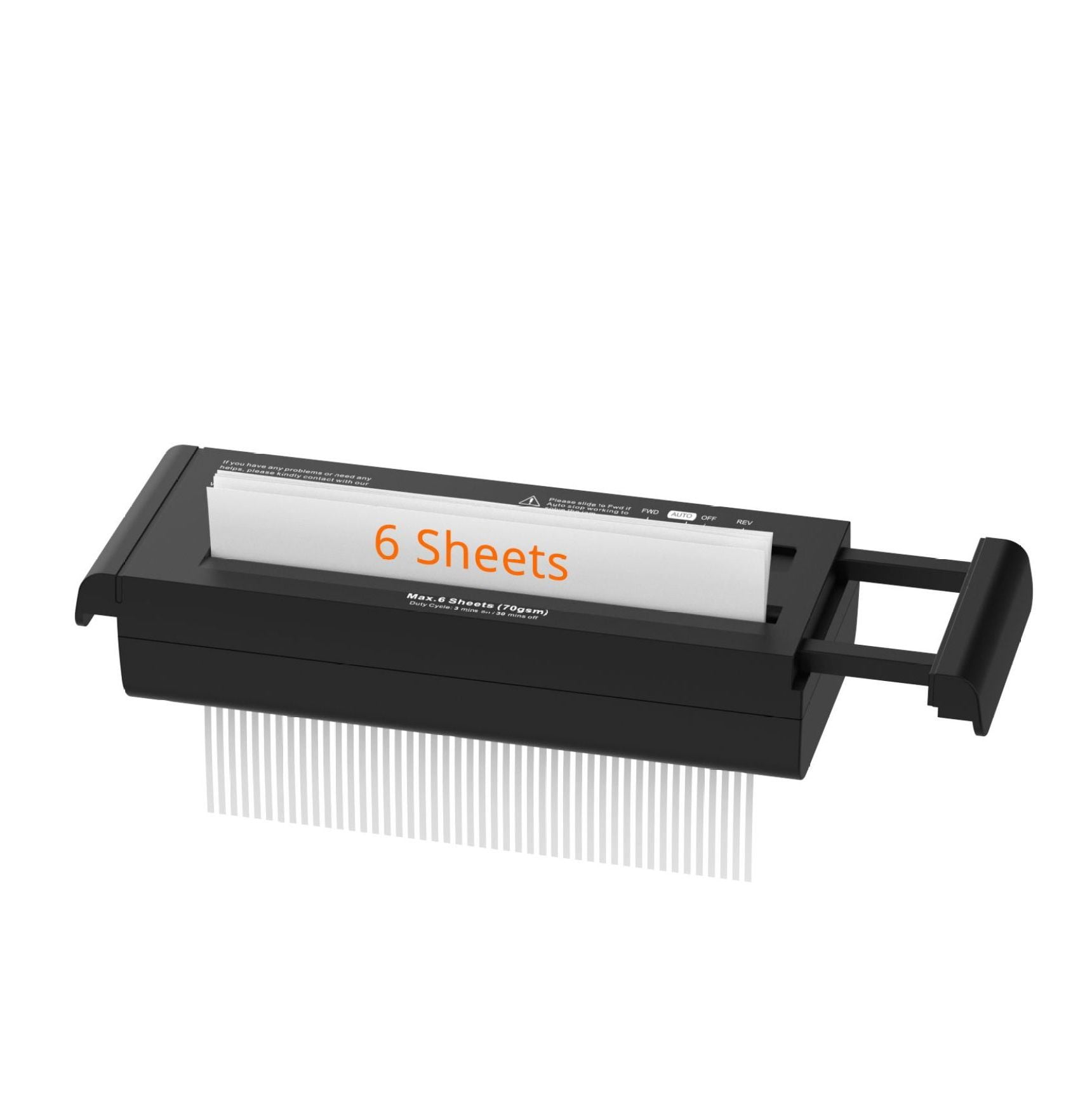 Paper Shredder, 6 Sheet Strip Cut Shredder for Home Office, Portable Mini Shredder with Extendable Arm & Overheat Protection