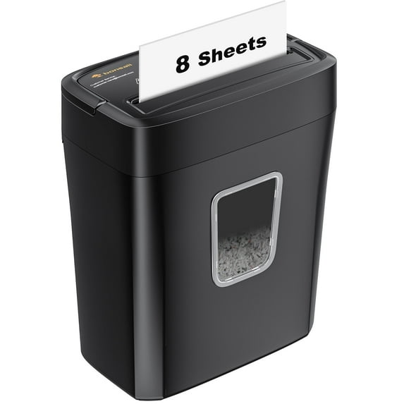 Paper Shredder 8-Sheet Cross Cut Shredder with 4.1 Gallon Wastebasket