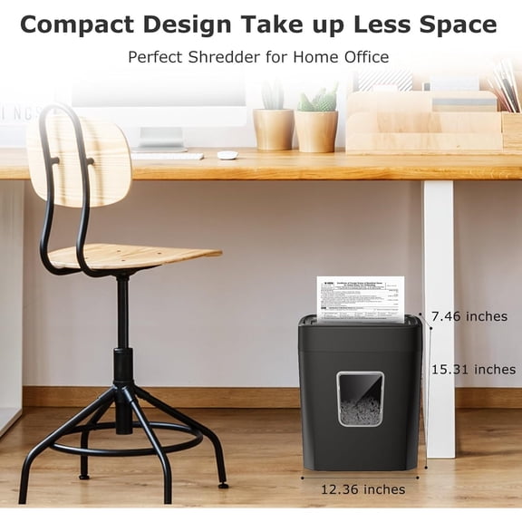 Paper Shredder, 8-Sheet Crosscut Home Office Shredder with 4.2 Gallon Bin, P-4 Security Level Document Shredder Shred Credit Card/Mail/Staple/Clip