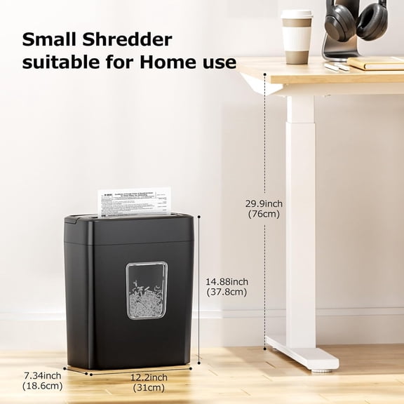 Paper Shredder, 8-Sheet Crosscut Shredder with 4.2 Gallon Bin Shred Credit Card/Mail/Staple/Clip for Home Office, P-4 Security Level