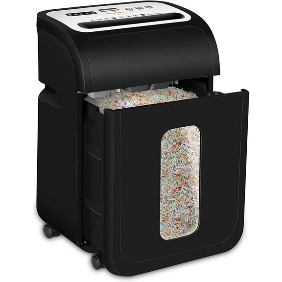 Paper Shredder for Home Office14-Sheet 60-Mins Micro Cut Shredder with US Patented Blade,Shred Card/CD/Clip/Staple,for Home Use Heavy Duty,AUTO Jam Proof,5.3-Gallon Pullout Bin(ETL)
