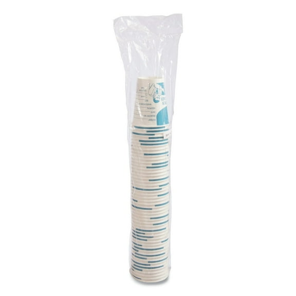 SOLO SC378-3008 8 oz Paper Specimen Cups - Blue/White (50/Sleeve, 20 Sleeves/Carton)