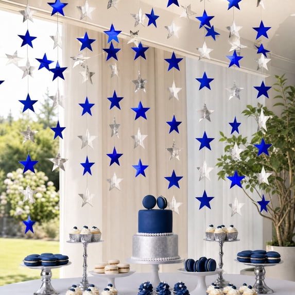 Stra Paper Paper Star Garland Banner 13 Feet Hanging Five Point Star Streamer ...