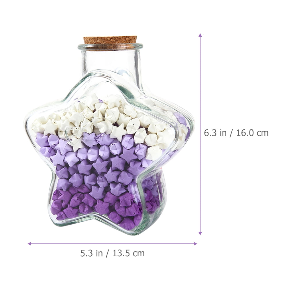 Paper Star Glass Bottles Origami Strips Shaped Jar Diy Wishing Cork