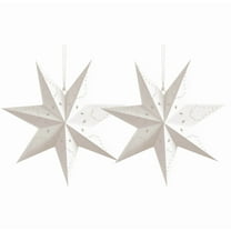 Paper Star Lantern Lampshade 7 Pointed Star Hanging Decorations for Christmas New Year Wedding Party Holiday Birthday - 2Pcs(A)