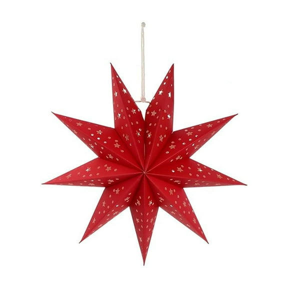 Paper Star Lantern Lampshade 9 Pointed Hanging Star Decorations for Christmas New Year Wedding Party Holiday Birthday Decoration, 13.78 Inch