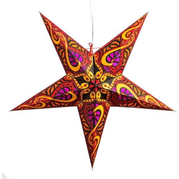 Paper Star Lantern with 12 Foot Power Cord Included