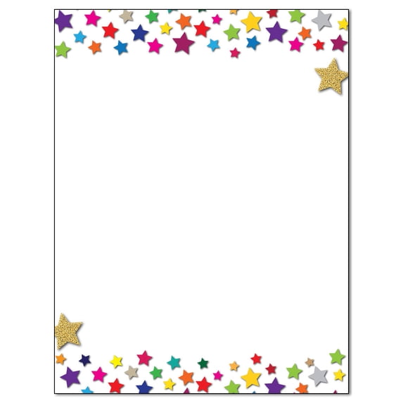 Paper Stationery - 8.5 x 11 Star Theme Printer Paper - 60 Sheets