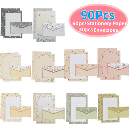 48-Pack Vintage-Style Lined Stationary Paper for Writing Letters, Antique,  Old Fashioned Paper, Aged Fancy Lined Paper, Ivory with Gold Border (Letter