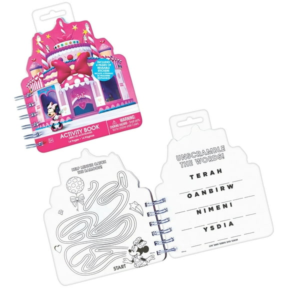 Paper Sticker Activity Book - 6.75" x 5.4", 1 Count - Perfect for Kids Fun and Learning, Disney Minnie Mouse