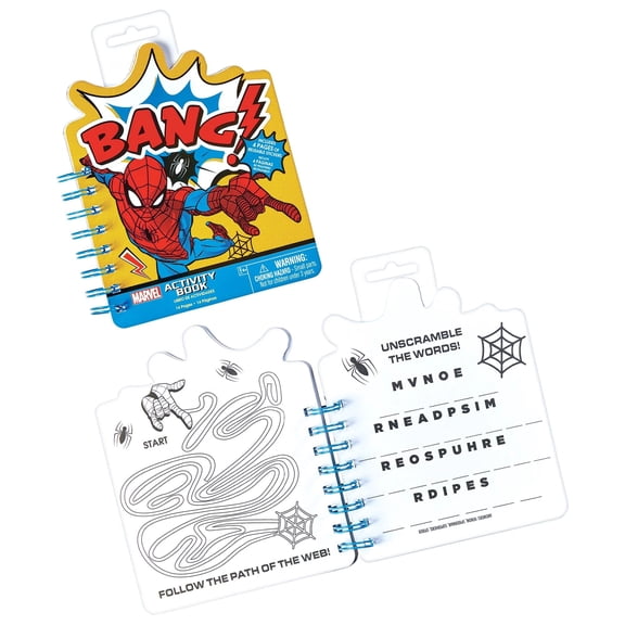 Paper Sticker Activity Book - 6.75" x 5.4", 1 Count - Perfect for Kids Fun and Learning, Spider-Man