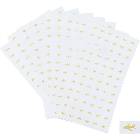 Paper Stickers Paper Gift Tag Stickers Adhesive Labels Stickers Airplane 150x102x0.1mm