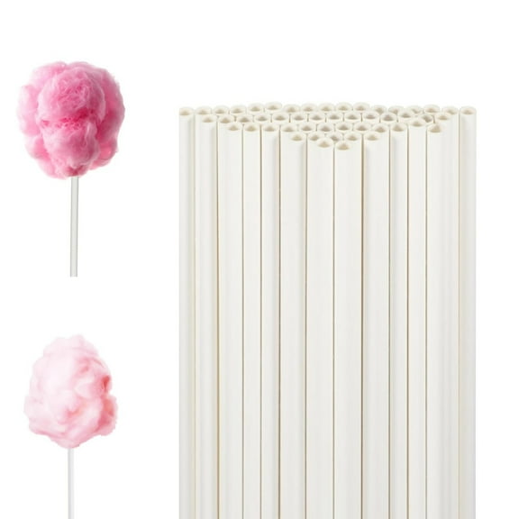 Paper Straw Cones,50Pack Disposable Paper Cotton Candy Sticks,11.8x0.4In Candy Sugar Making Supplies for Birthday Parties