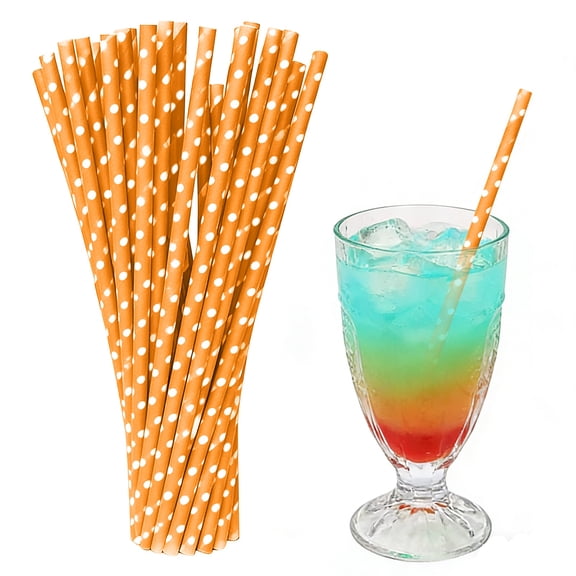 Paper Straws 100pc with Woven Rattan Basket, Eco-Friendly Multi-Color Party Supplies, Heavy Duty Sustainable Bar and Dessert Drinks
