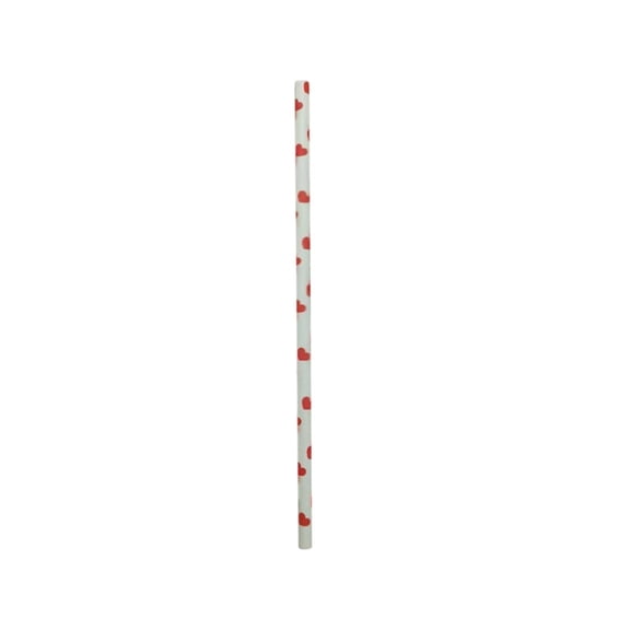 Paper Straws Disposable 100-Count Red Straight Drinking Straws for Hot and Cold Beverages - Kraft Paper Biodegradable Drink Pipe