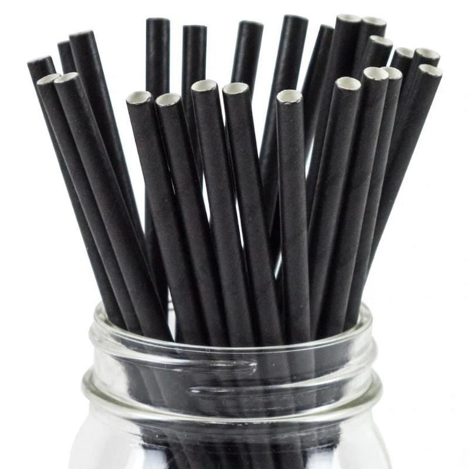 Paper Straws, Tall 500 pcs Free Shipping, Black Wrapped, 9.25 inc x .24 inch, Eco Friendly, Biodegradable, Disposible, Commercial Grade Quality For Restaurants, Parties and Home Use. - image 1 of 1
