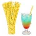 thumbnail image 1 of Paper Straws for Crafts, Cocktail Straws for Drinks, 8.5 in, Biodegradable Straws, Bakery Displays, Backyard Barbecues, Yellow, 100 Pc, 1 of 8