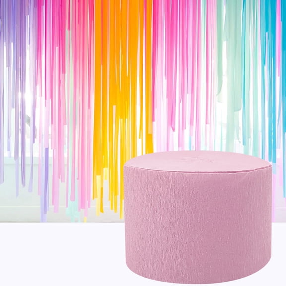 Paper Streamers 82FT, Paper Party Streamer Rainbow Streamers Curtain for Birthday Party Decorations, Wedding Decorations, Pink