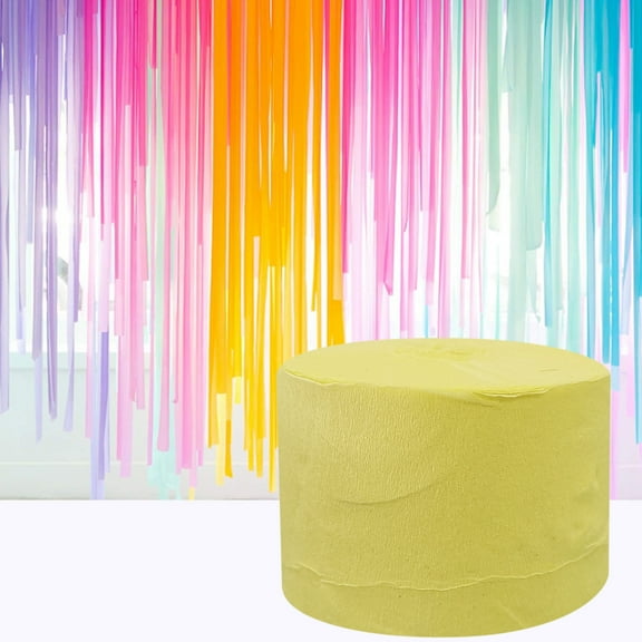 Paper Streamers 82FT, Paper Party Streamer Rainbow Streamers Curtain for Birthday Party Decorations, Wedding Decorations, Yellow