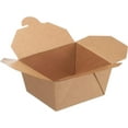 thumbnail image 1 of Paper Take Out Food Containers 96oz Kraft Brown Paper Boxes 8 x 6 x 3 1/2 inch Microwaveable Leak Proof, Grease Resistant Containers - To Go Container, Restaurants Lunch Box #4 (150 Count), 1 of 3
