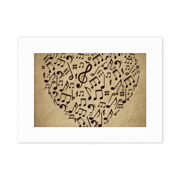 Paper Texture Heart Music Notes Photo Mount Frame Picture Art Painting Desktop 5x7 inch