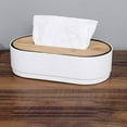thumbnail image 1 of Paper Towel Box with Sinking Wooden Cover, Automatic Floating Lid for Easy Dispensing, Modern Tissue Holder for Living Room and Kitchen, Household Organizer, 1 of 6