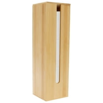 Paper Towel Box for 3 Roll with Lid Waterproof Wooden Hand Towel Dispenser with Visible Window for Bathroom 5"x 5"x 16.5"