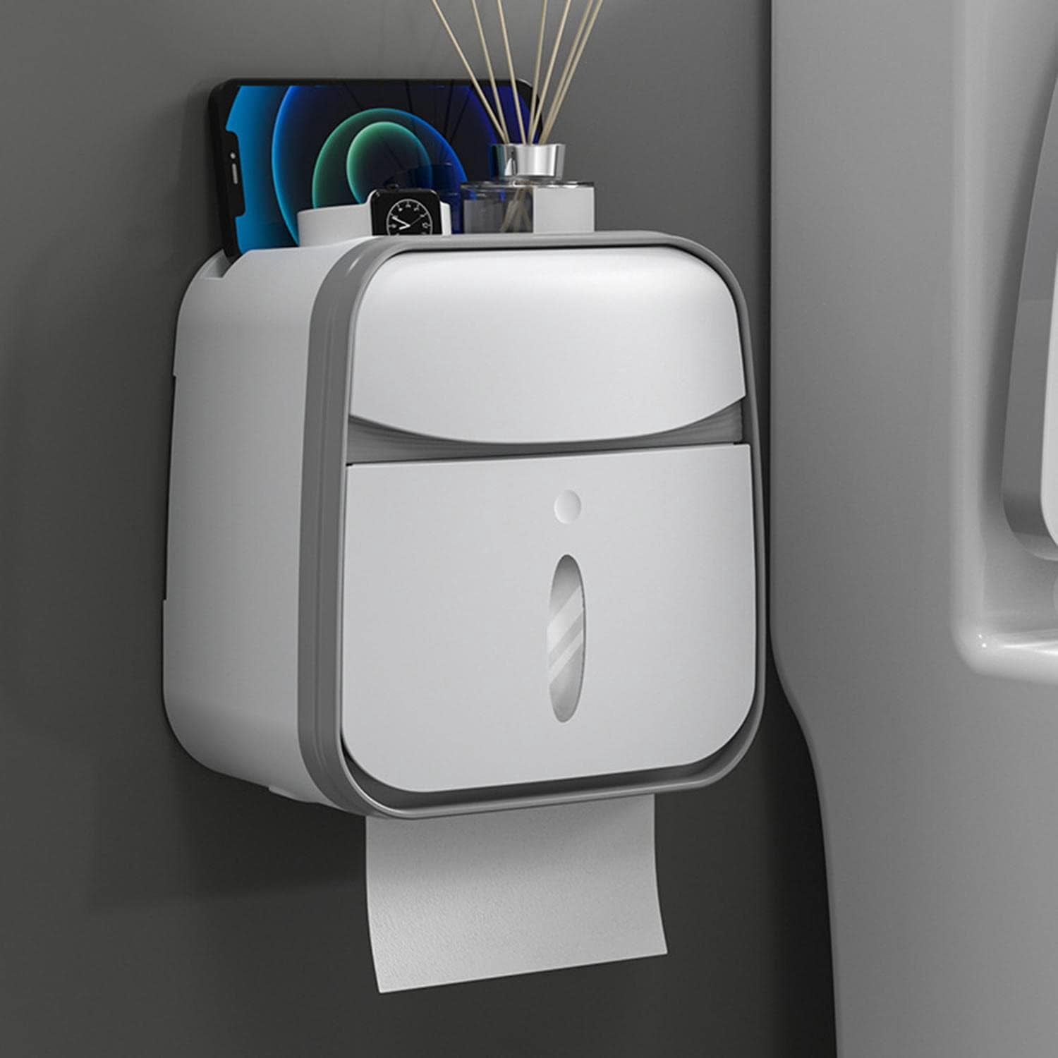 Paper Towel Dispenser, Bathroom Paper Dispenser, Adhesive Toilet Paper ...
