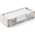 thumbnail image 1 of Paper Towel Dispenser Countertop, White Washed Wood Folded Paper Hand Towel Holder for Guest Bathroom, Commercial Tabletop Tissue Dispenser Tray for Multifold C-Fold, Z-Fold, Trifold, 1 of 7