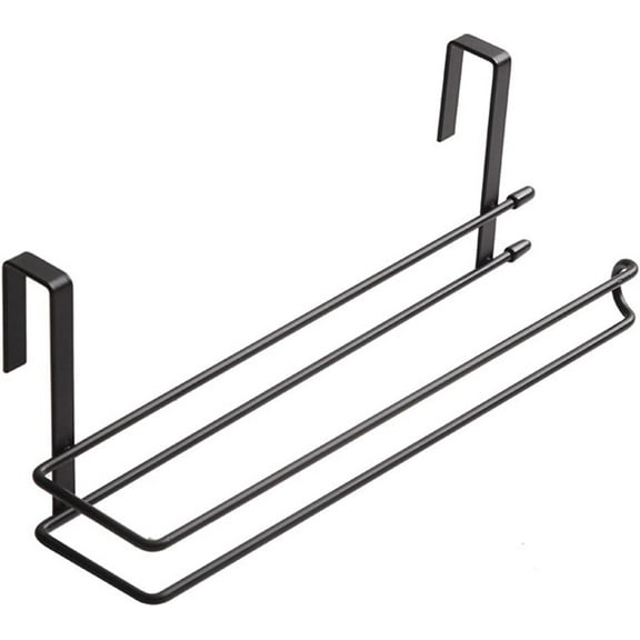 Paper Towel Hanger Metal Roll Paper Storage Hanging Rack Tissue Shelf for Kitchen Under Cabinet Over Door Bathroom Towel Roll Paper Holder