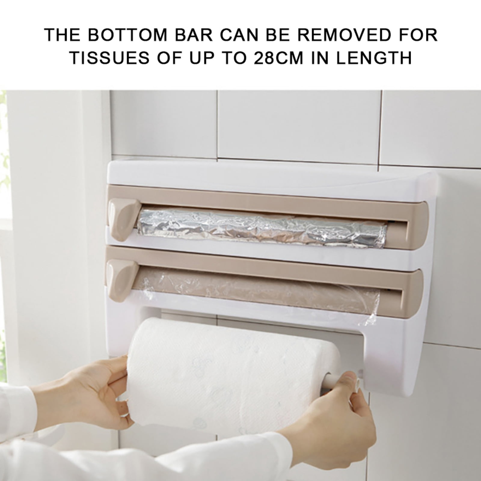 Paper Towel Holder Bathroom Organizer Shelf Adhesive Triple Roll ...