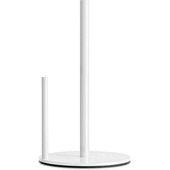 MaxxMarket Paper Towel Holder White Kitchen Roll Holder, Paper Towel Holder for Kitchen Roll Organize, Countertop Roll Dispenser with Weighted Base