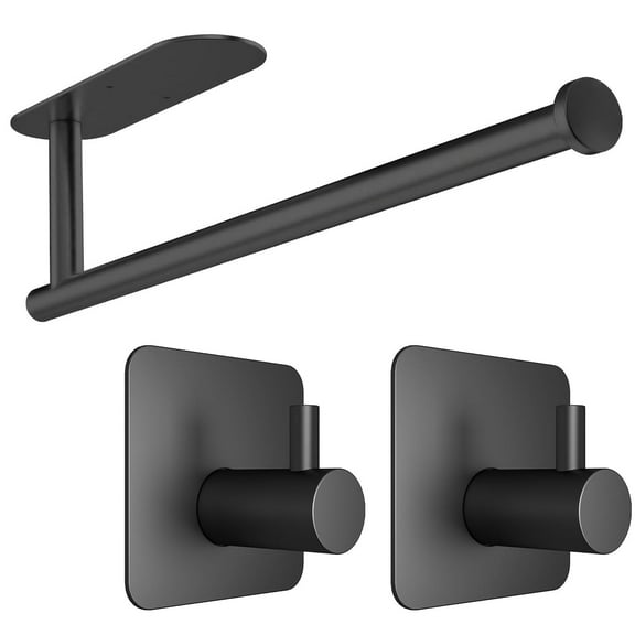 Paper Towel Holder Under Cabinet - Kitchen Roll Holder, Self Adhesive Or Drilling Paper Towel Holder Wall Mount for Kitchen, Bathroom, Sink, Pantry, Fridge