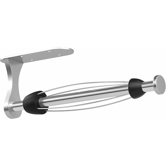 Paper Towel Holder Under Cabinet, One-Handed Tear, Wall Mount, Adhesive, Silver, Roll with Ratchet Mechanism for Kitchen Bathroom Farmhouse Essentials Decor Accessories