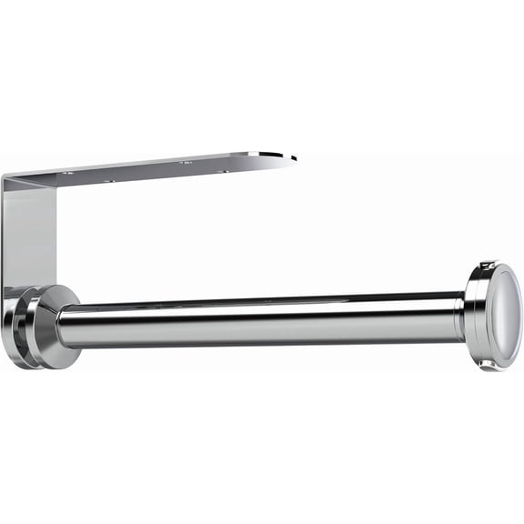 Paper Towel Holder Under Cabinet, One-Handed Tear Wall Mount Paper Towel Holder Dispenser with Damping Function for Kitchen Organization, Stainless Steel, Self-Adhesive or Drill mounting,Silver