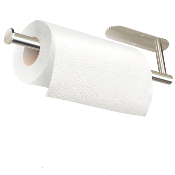 Paper Towel Holder Under Cabinet, Wall Mount, or Countertop Rust-Resistant Stainless Steel, One-Handed Tear Design, Space-Saving Paper Towel Dispenser, Towel Holder for Kitchen
