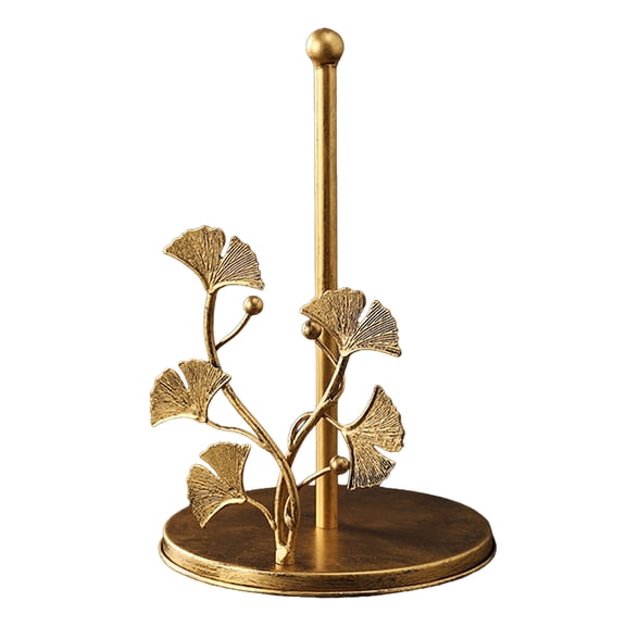 Paper Towel Holder Countertop,Bird Ginkgo Rose Paper Roll Holder with Stable Base,Vintage Metal Toilet Paper Stand for Kitchen,Living Room,Restaurant